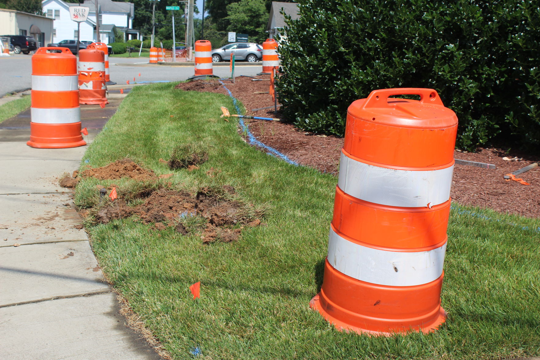 Cones set up at Halifax War Memorial
